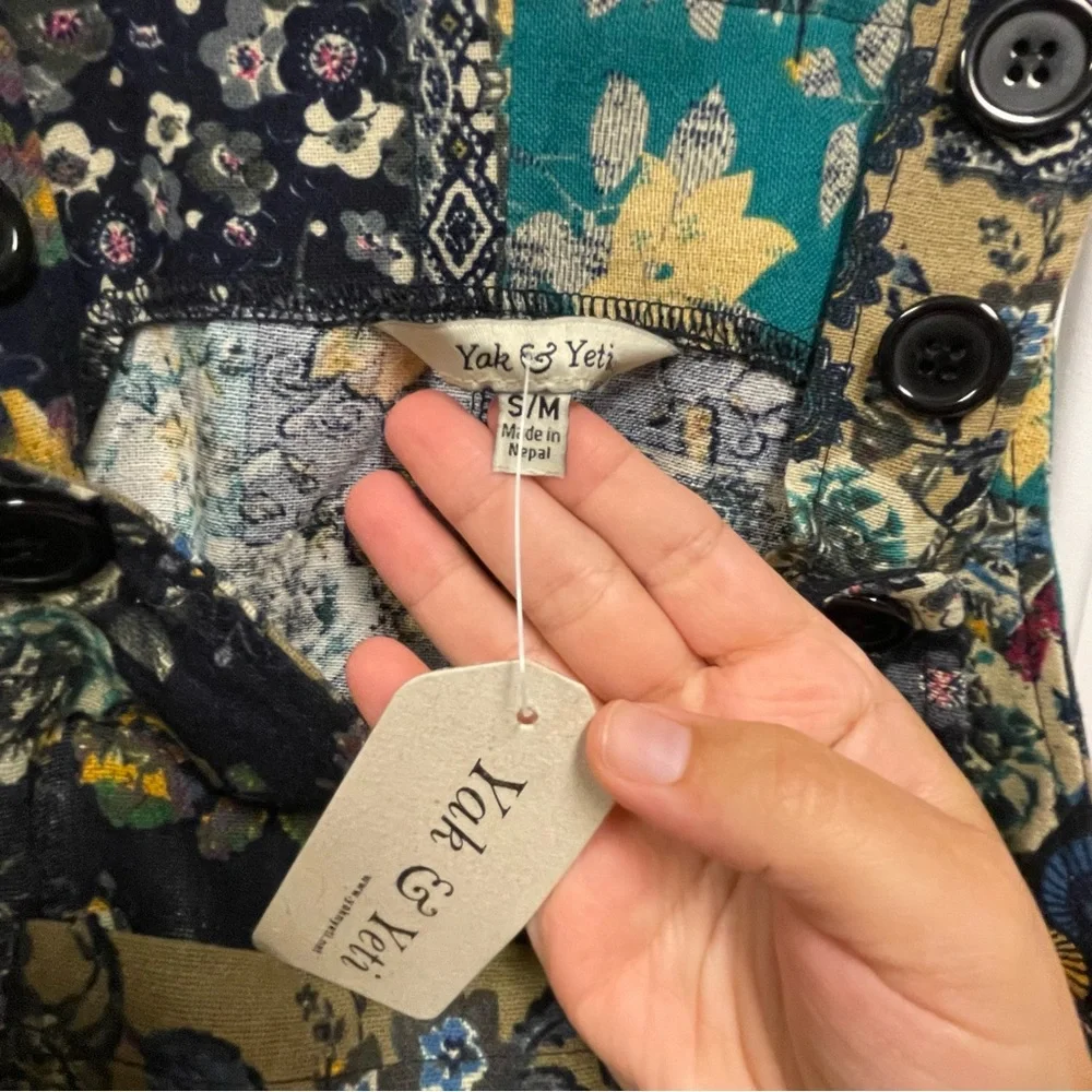 Yak & Yeti Sm/M Patchwork Cotton Dress NWT - Picture 9 of 12